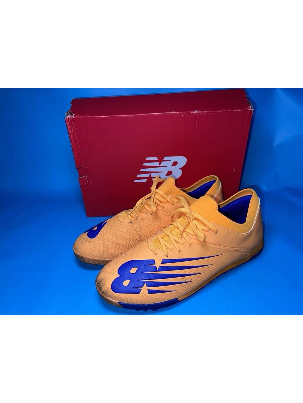 New Balance Furon Turf Soccer Shoes MSF3TA65 Orange Blue 12.5 2E
